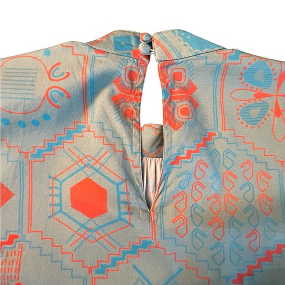 Sheridan French Patterned Gray and Orange Red Women's Casual Dress Size XS - Picture 11 of 13